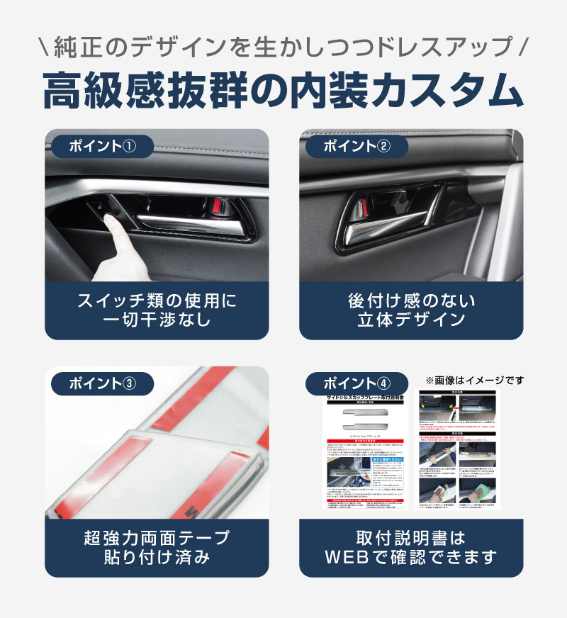 新型CX-5 KM系 インナードアハンドルパネル 4P ピアノブラック 2026年 フルモデルチェンジ専用 ｜MAZDA CX5 2026FMC KMYSDP 専用 パーツ アクセサリー 内装 ドアパネル ドアトリム ドアスイッチ パネル インテリア カバー 社外 保護【予約販売/10月10日頃入荷予定】