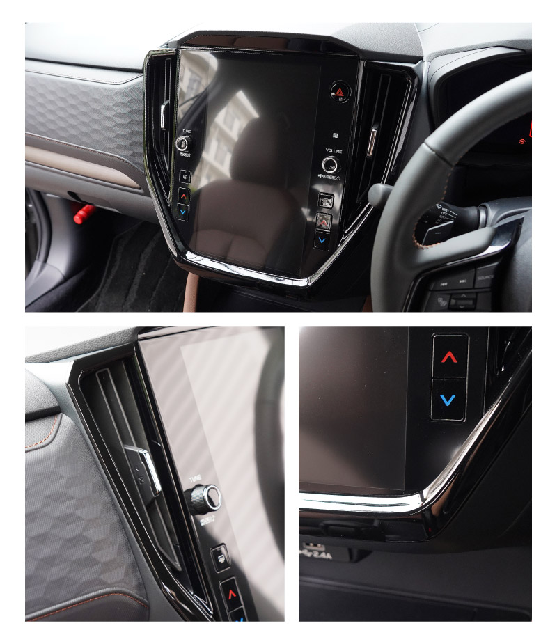 新型フォレスター SL系 センターモニター下パネル 1P ピアノブラック｜SUBARU スバル FORESTER 専用 パーツ ドレスアップ アクセサリー オプション インテリア パネル 内装 カー用品 社外