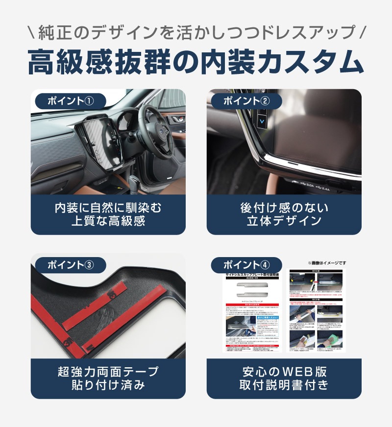 新型フォレスター SL系 センターモニター下パネル 1P ピアノブラック｜SUBARU スバル FORESTER 専用 パーツ ドレスアップ アクセサリー オプション インテリア パネル 内装 カー用品 社外