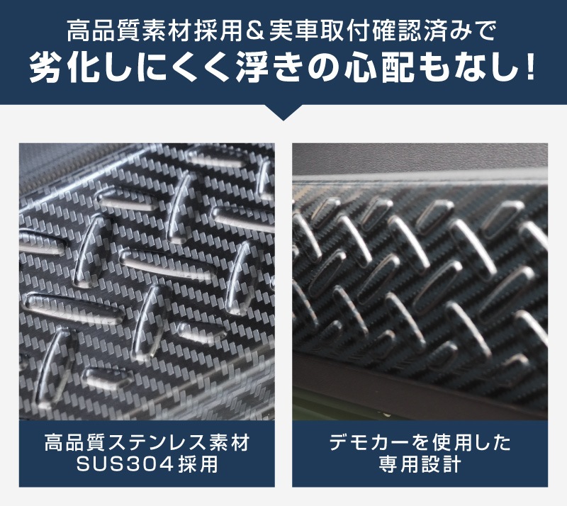 【セット割】ジムニーノマド JC74W サイドステップ スカッフプレート ＆ インナードアプロテクションカバー 縞鋼板柄 左右セット 8P 保護パーツ2点セット カーボン調｜スズキ SUZUKI JIMNY JC74 NOMADE 専用 保護パーツ ドレスアップ オプション アクセサリー 社外 カーパーツ 傷防止 サイドシル【予約販売/5月30日頃入荷予定】