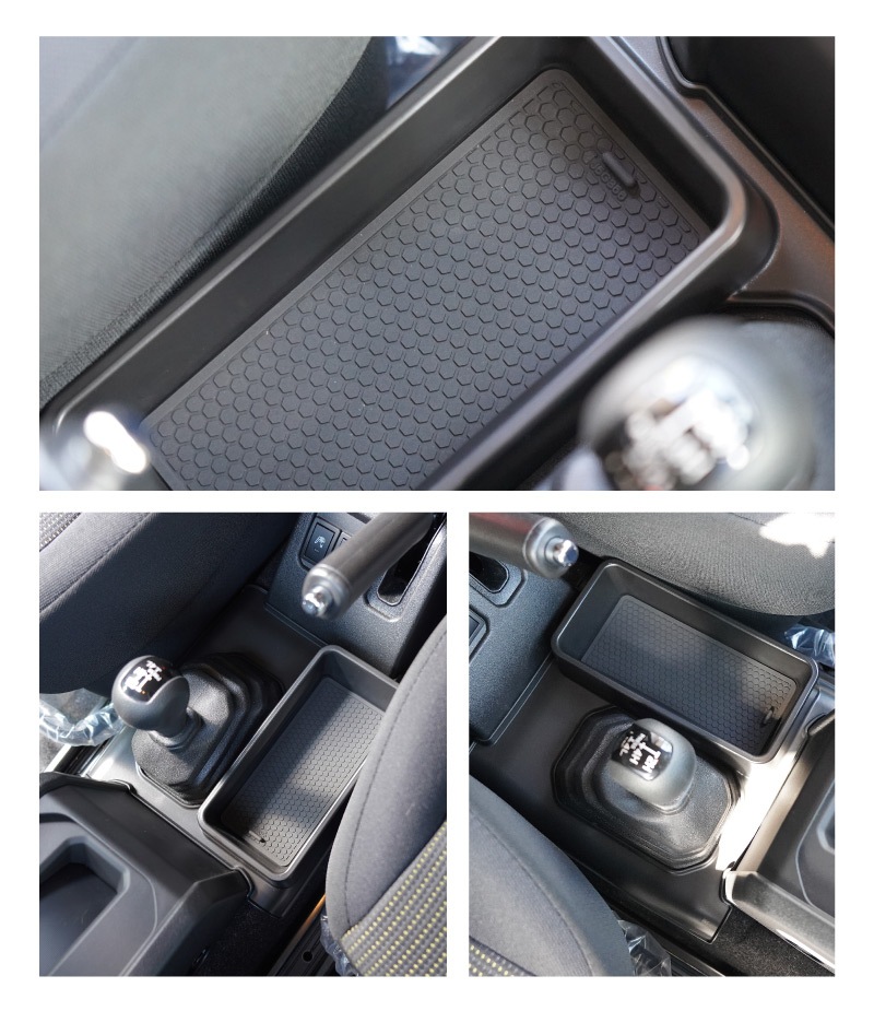 【セット割】新型ジムニー JB64W 新型ジムニーシエラ JB74W ジムニーノマド JC74W AT車専用 フロントアームレスト ＆ センター収納トレイ 2P ブラック｜スズキ SUZUKI JIMNY JB64 JIMNY SIERRA JB74 1型 2型 3型 4型 5型 JIMNY NOMADE JC74 1型 専用 パーツ 肘置き付き コンソールボックス 収納 小物入れ アクセサリー 便利グッズ オプション 保護 傷防止 車内 社外