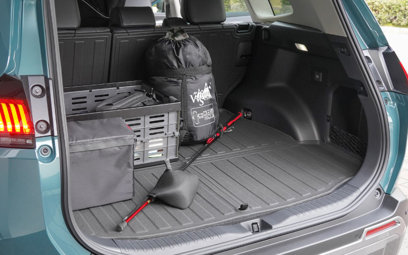 RAV4 60系 ハイブリッド車専用 ラゲッジマット カーゴトレイマット 5P ラバータイプ ブラック セカンドシート背面｜トヨタ TOYOTA ラブフォー AXAN64 専用 カーゴトレイマット 保護 パーツ 防水 セット アクセサリー 内装 傷防止 社外 立体 3Dマット フロアマット ラゲージマット レジャー 水洗い【予約販売/9月20日頃入荷予定】