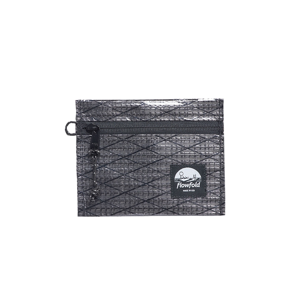 Flowfold|フローフォールド　Recycled Sailcloth Voyager  Zipper Pouch  Small （Black Sailcloth）