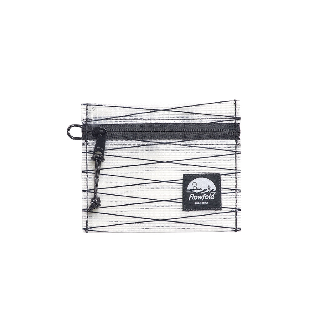 Flowfold|フローフォールド　Recycled Sailcloth Voyager  Zipper Pouch  Small （White Sailcloth）