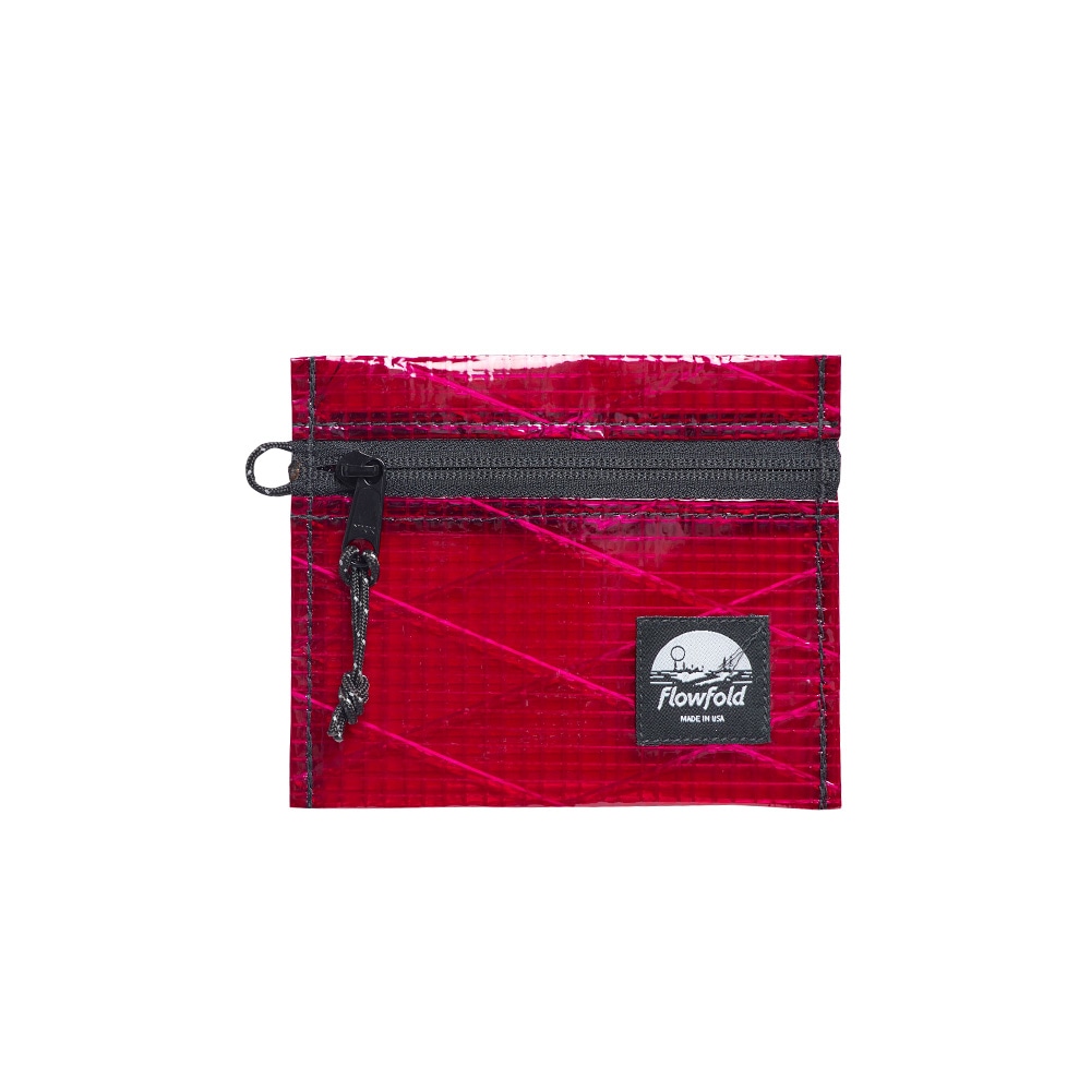 Flowfold|フローフォールド　Recycled Sailcloth Voyager  Zipper Pouch  Small （Fuchsia Sailcloth）