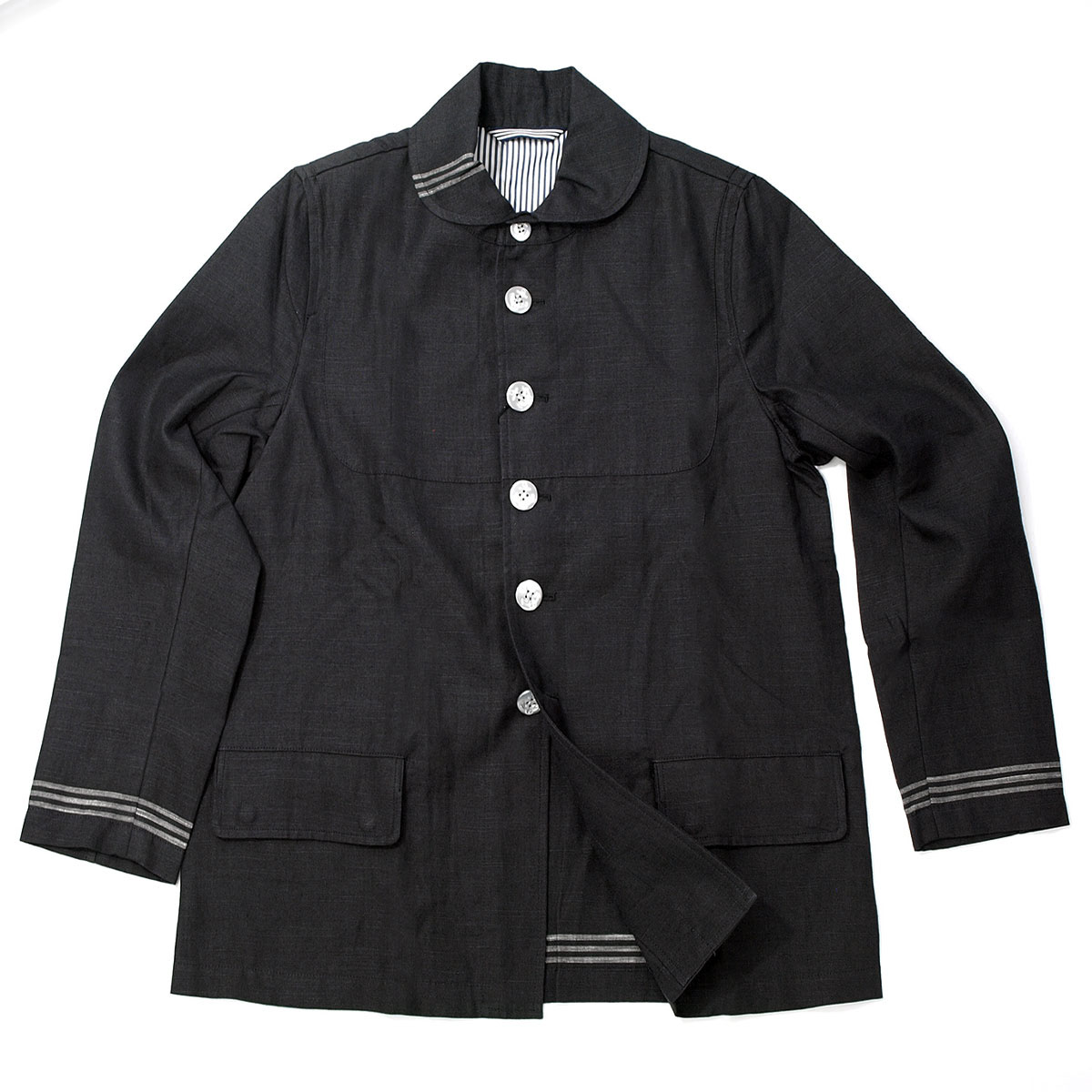 ★NATIC|ナティック リネンマリンシングルジャケット （ブラック）