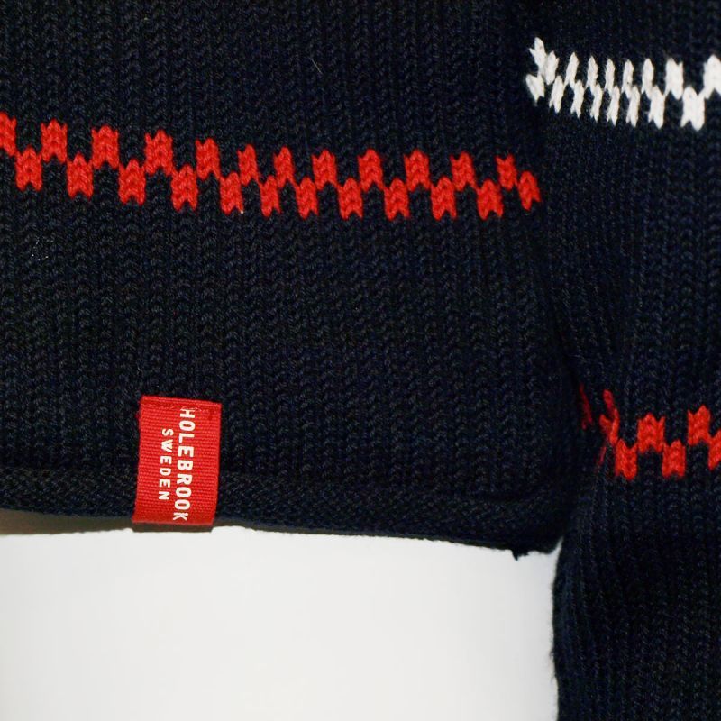 ★HOLEBROOK|ホールブルック　FISHERMEN　紐付ボートネック細ボーダーニット