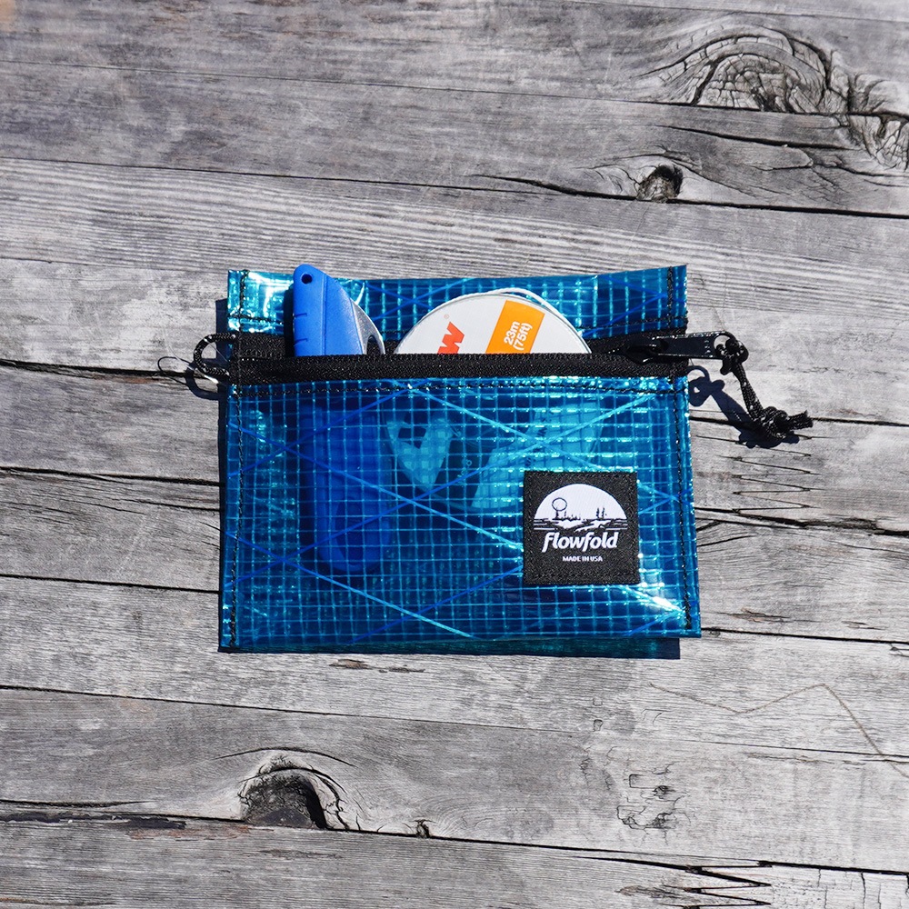 Flowfold|フローフォールド　Recycled Sailcloth Voyager  Zipper Pouch  Small （Black Sailcloth）