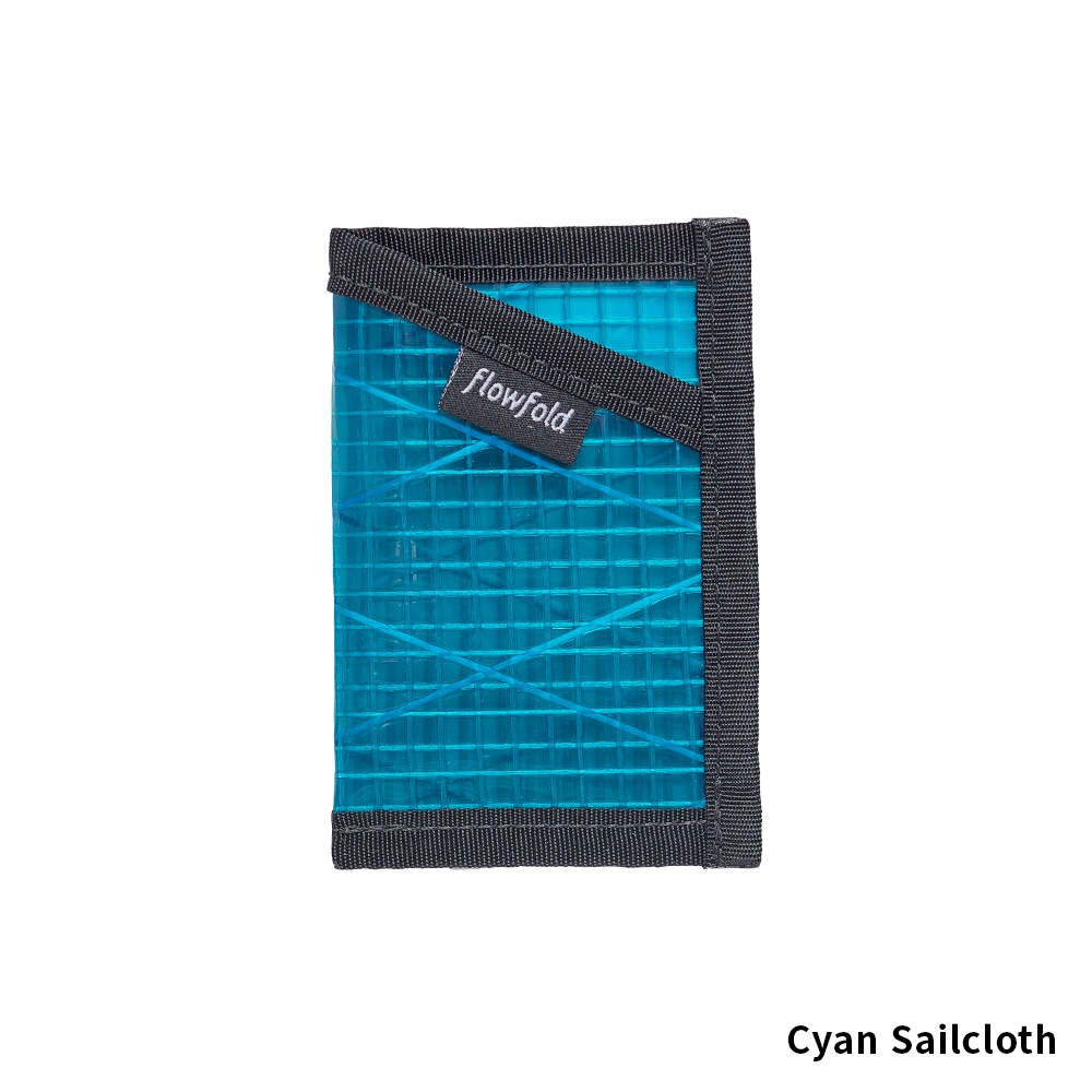 Flowfold|フローフォールド　Recycled Sailcloth Minimalist  Card Holder Wallet （Cyan Sailcloth）