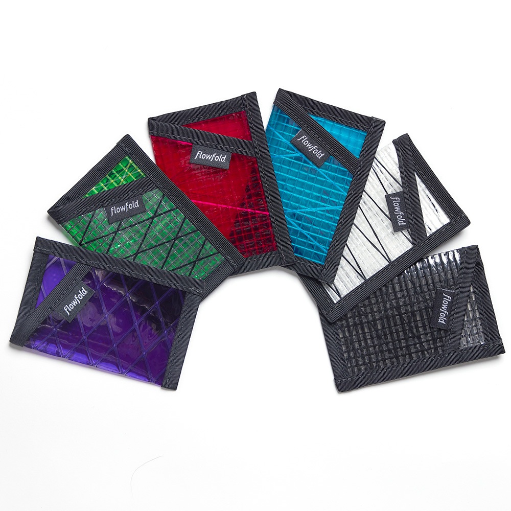 Flowfold|フローフォールド　Recycled Sailcloth Minimalist  Card Holder Wallet （Cyan Sailcloth）