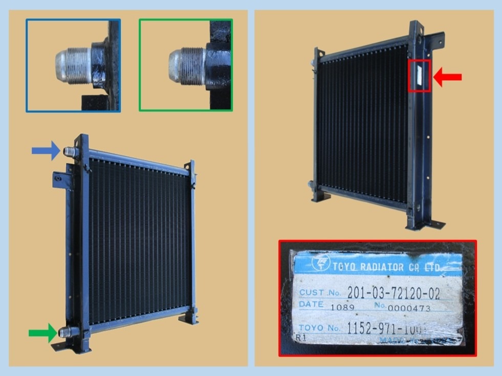 コマツ　パワーショベル　PC60-7　作動油オイルクーラー　201-03-72120　リビルト　ｺｱ返却不要