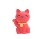 招き猫　レッド消しゴム