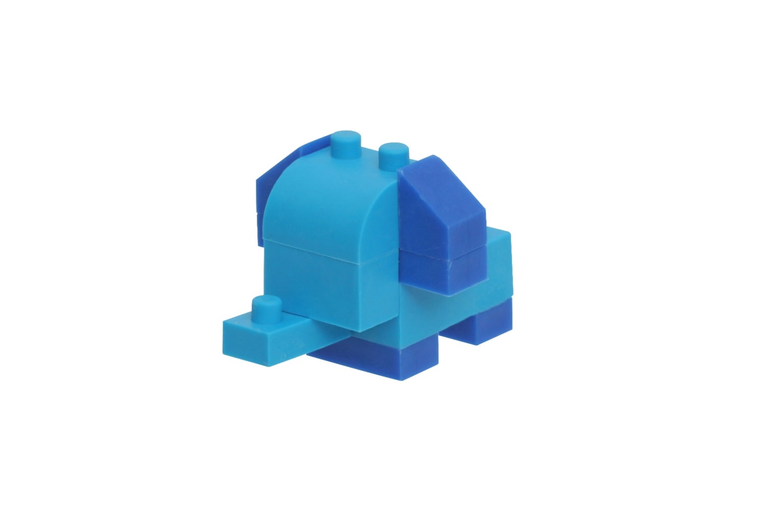 顔付き青色消しゴム ブロック消しゴム ぞう | 1個単品,そのほか,ブロック,どうぶつブロック