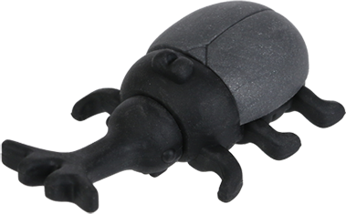 カブトムシ ブラック消しゴム 1個単品 どうぶつ 昆虫 おもしろ消しゴムのイワコー 工場直営ショップ