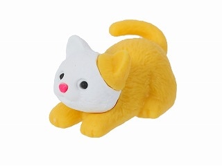 ふせネコ　イエロー消しゴム