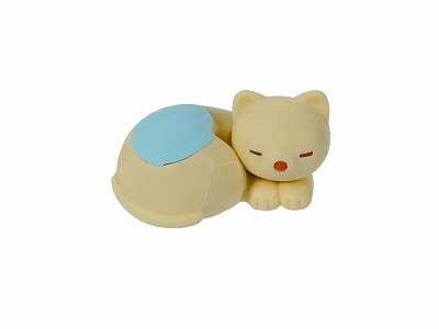眠りネコ ブルー消しゴム | 1個単品,どうぶつ,パステルキャット