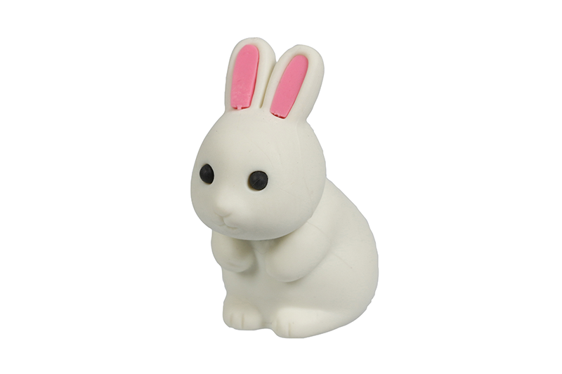 うさぎ消しゴム ウサギ ホワイト消しゴム | 1個単品,どうぶつ,まきばの朝