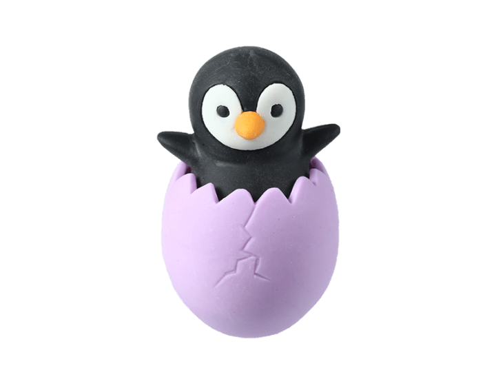 ペンギンタマゴ ブラック 消しゴム | 1個単品,どうぶつ,タマゴ