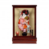 【羽子板】8号 振袖 金彩姫 金襴(ピンク×赤)〈宝童作〉[212-036]|羽子板