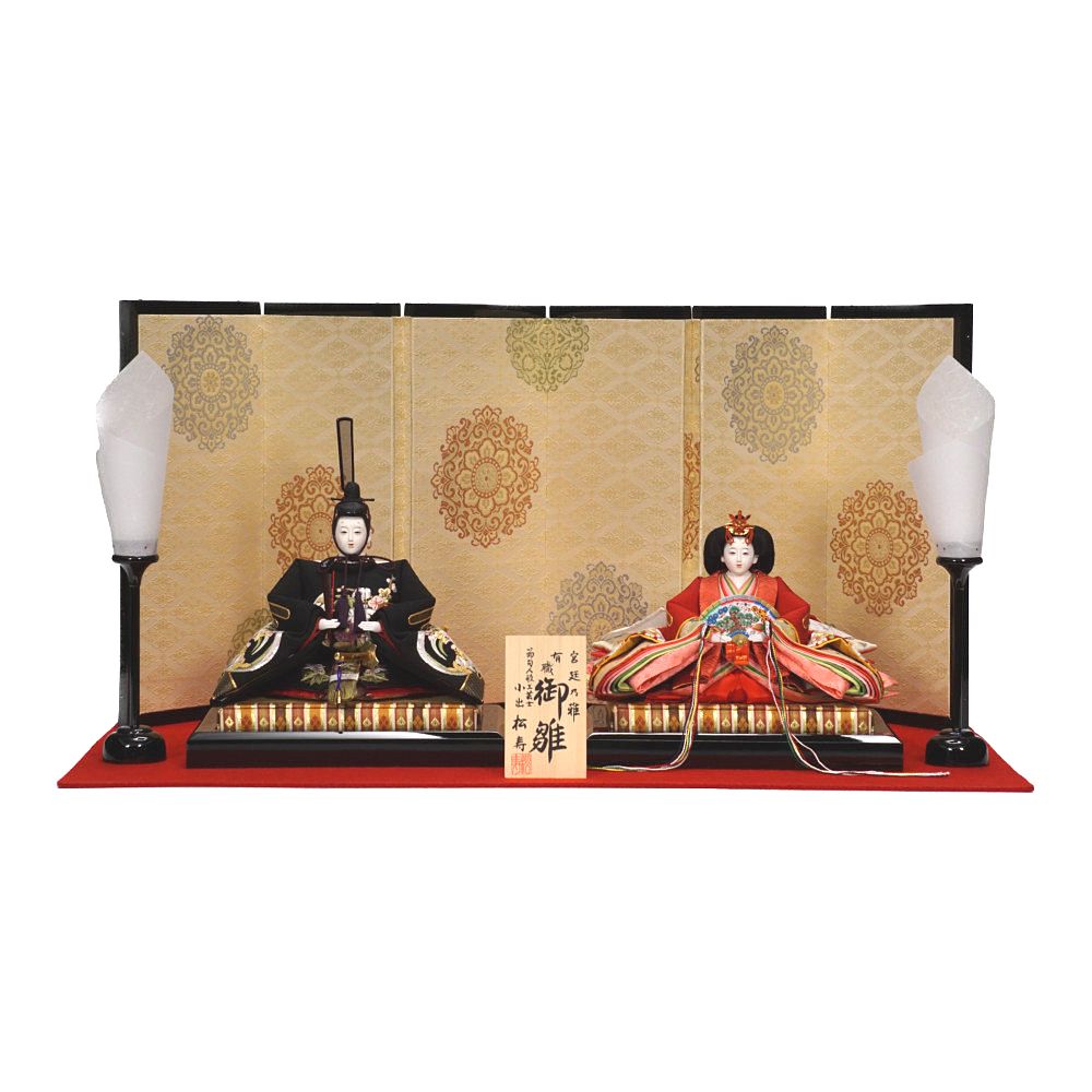 【雛人形】京十番 京極手刺繍 雲水四君子文様 親王飾り | 小出松寿作