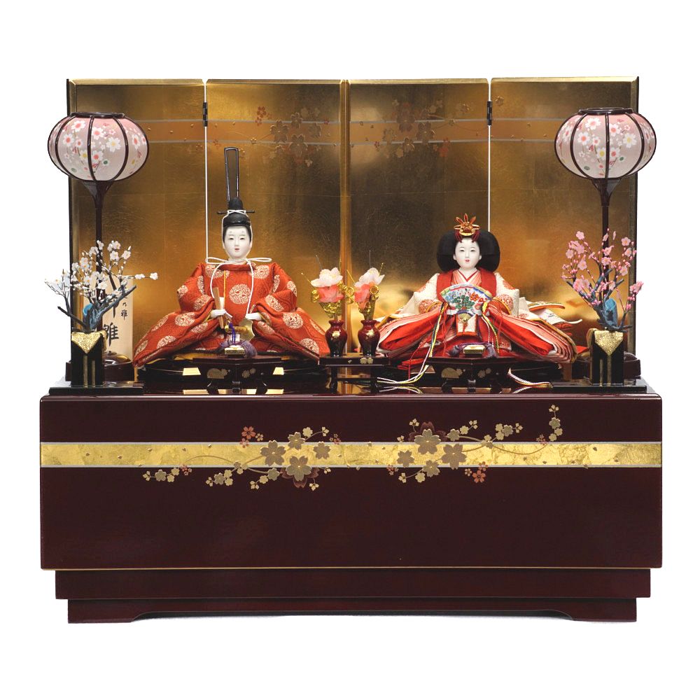 【雛人形】京十一番 平安 雲立涌向鶴文様 親王揃い収納飾り | 小出松寿作