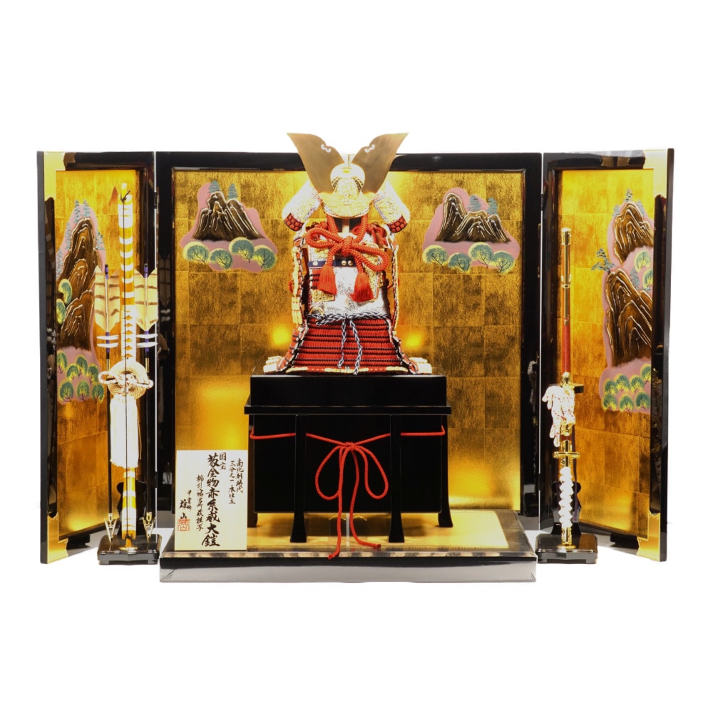 新品 五月人形 甲冑師雄山作 国宝模写 菊一文字之兜 四方白矧ぎ合わせ鉢 枝菊総金物仕上げ 12号 端午の節句 こどもの日 五月人形】12号 菊一文字 国宝模写 兜飾り〈雄山作〉[245-025