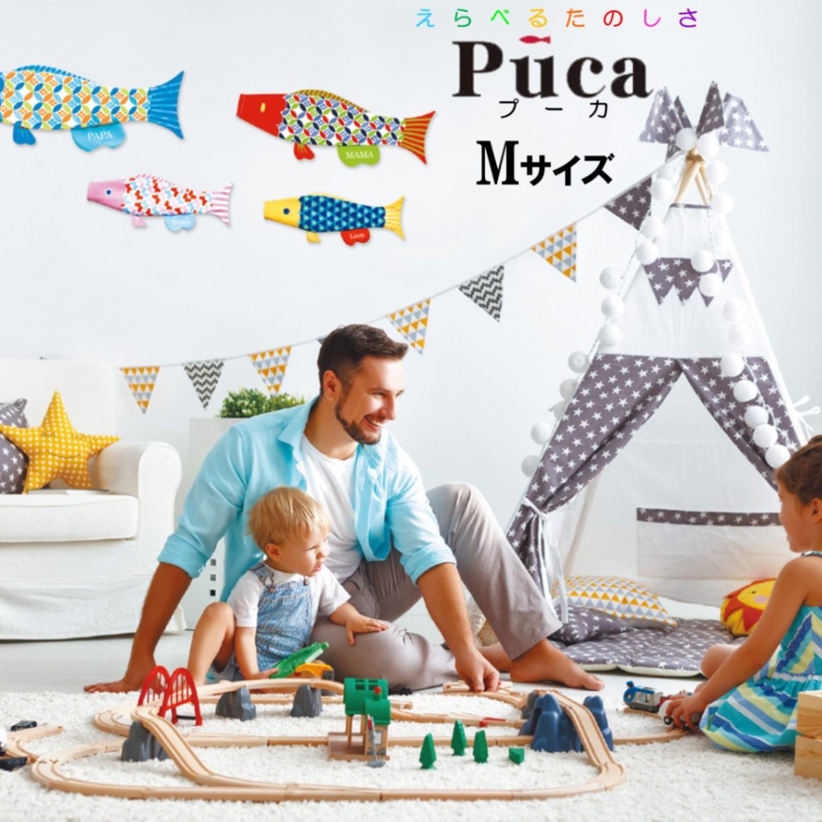 【鯉のぼり】室内鯉のぼり Puca(プーカ) 旧モデル ※Mサイズ〈徳永こいのぼり〉