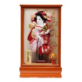 【羽子板】8号 金彩花菱桜(ピンク)×刺繍青海波に桜(赤)〈匠一好作〉[232-039]|羽子板
