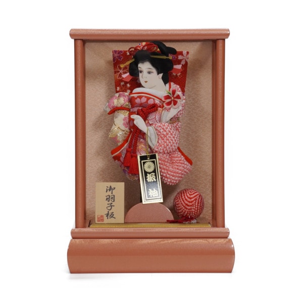 市松人形】12号 切嵌金彩刺繍(赤)〈小出松寿作〉[233-035
