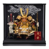 【五月人形】5号  緑段威 大将ガラスケース飾り〈京華作〉[235-077]|五月人形