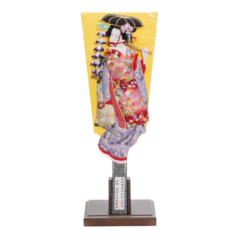 羽子板】16号 藤娘 丸立 極上本絹〈むさしや豊山作〉[232-028