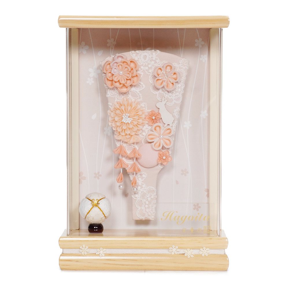 【つまみ羽子板】7号 うらら(オレンジ)〈宝童作〉[242-036]