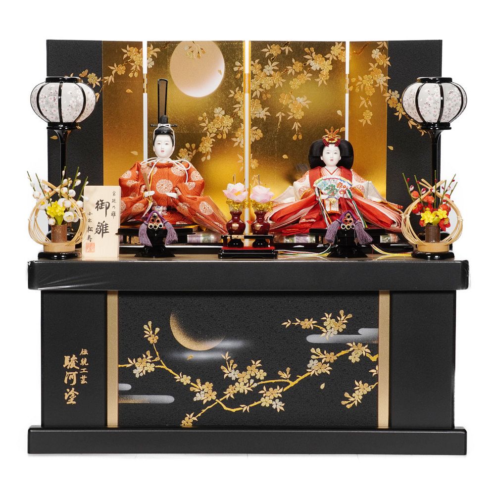 【雛人形】京十一番 平安 雲立涌向鶴文様 親王揃い収納飾り | 小出松寿作