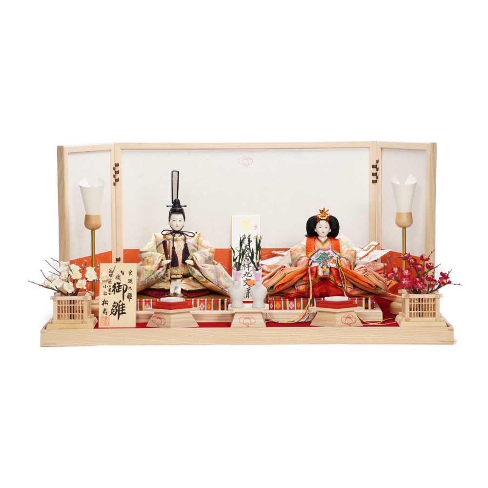 【雛人形】《限定製作品》京十番 袋帯 彩寿吉祥丸文様 親王飾り | 小出松寿作