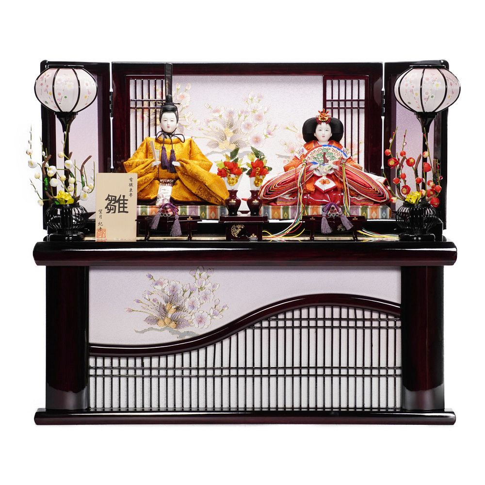 【雛人形】京十番 黄櫨染 親王揃い収納飾り〈望月紀彦作〉[243-090]