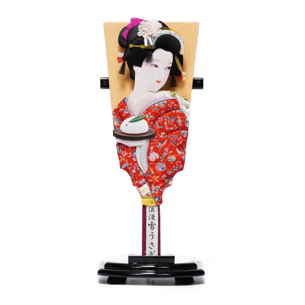 伝統的な羽子板 女性の顔付き 伝統的な羽子板 女性の顔付き