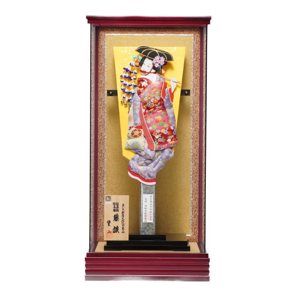 【羽子板】16号 藤娘 丸立 極上本絹〈むさしや豊山作〉[232-093]