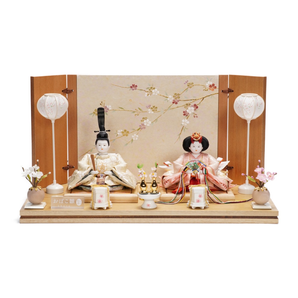 【雛人形】三寸 おぼこ雛 京刺繍(特上) 唐花文様 親王飾り〈小出松寿作〉[243-151]