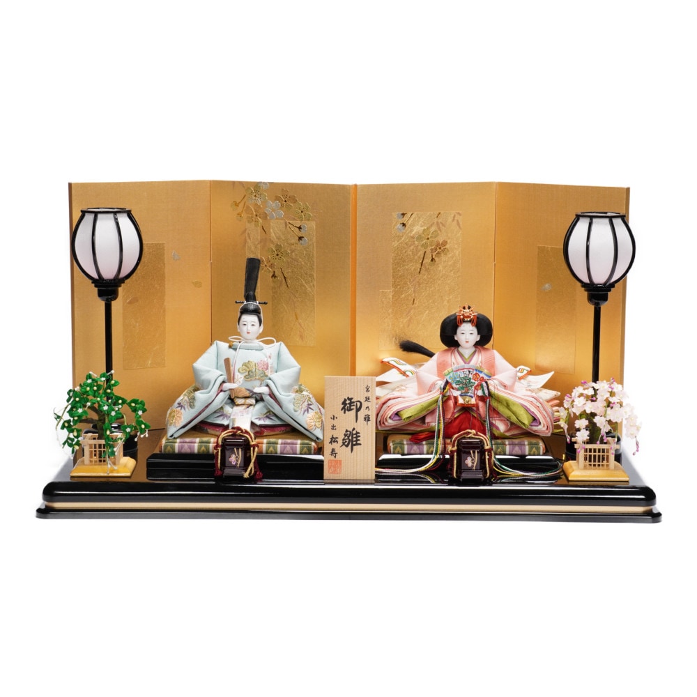 雛人形】京十二番 京刺繍 松竹梅文様 親王飾り〈小出松寿作〉[243-156