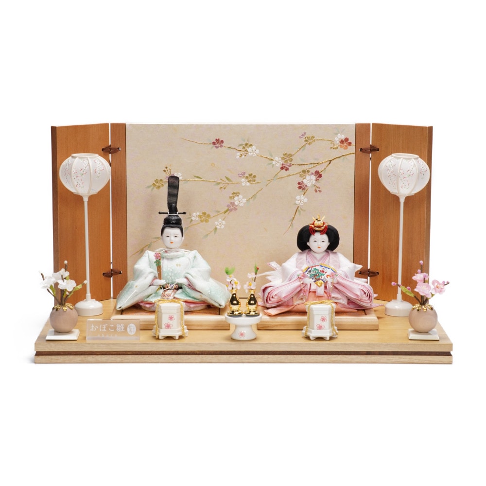 【雛人形】三寸おぼこ オーガンジー スウィートマカロン 親王飾り〈小出松寿作〉[243-155]