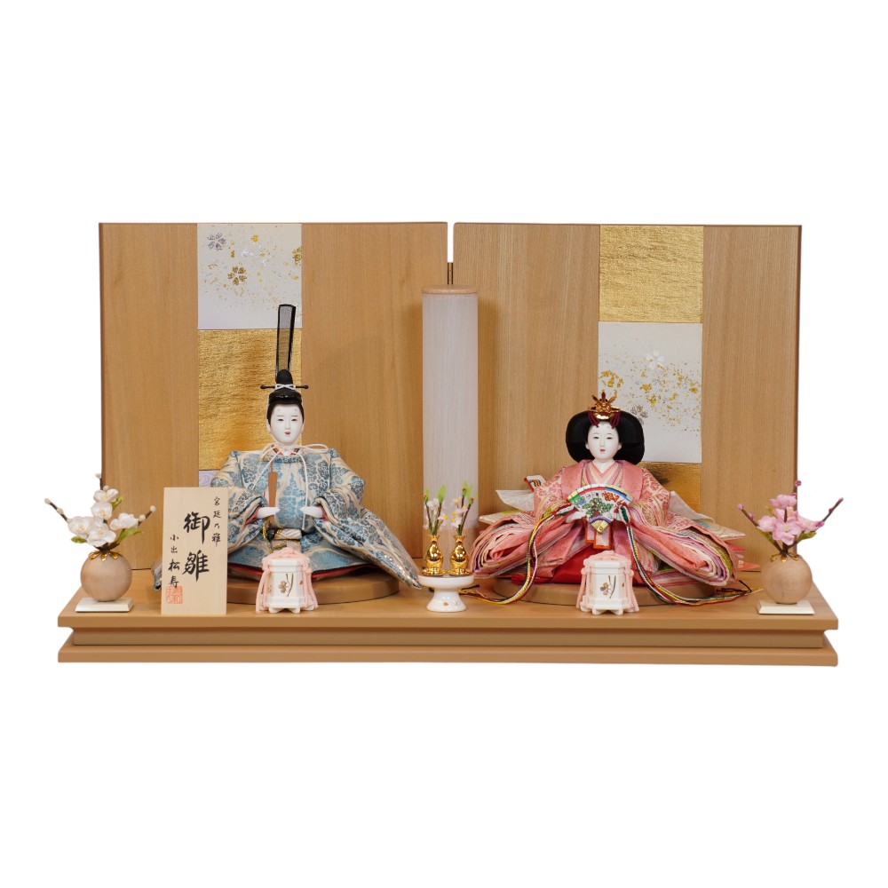 【雛人形】京十一番 高雄 雲立涌文様(浅葱) 親王飾り | 小出松寿作