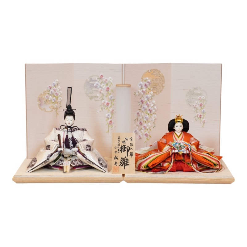 京十一番 平安 蜀江に唐花文様 親王飾り〈小出松寿作〉[243-212] 雛人形京十一番 平安 蜀江に唐花文様 親王飾り〈小出松寿作〉[243