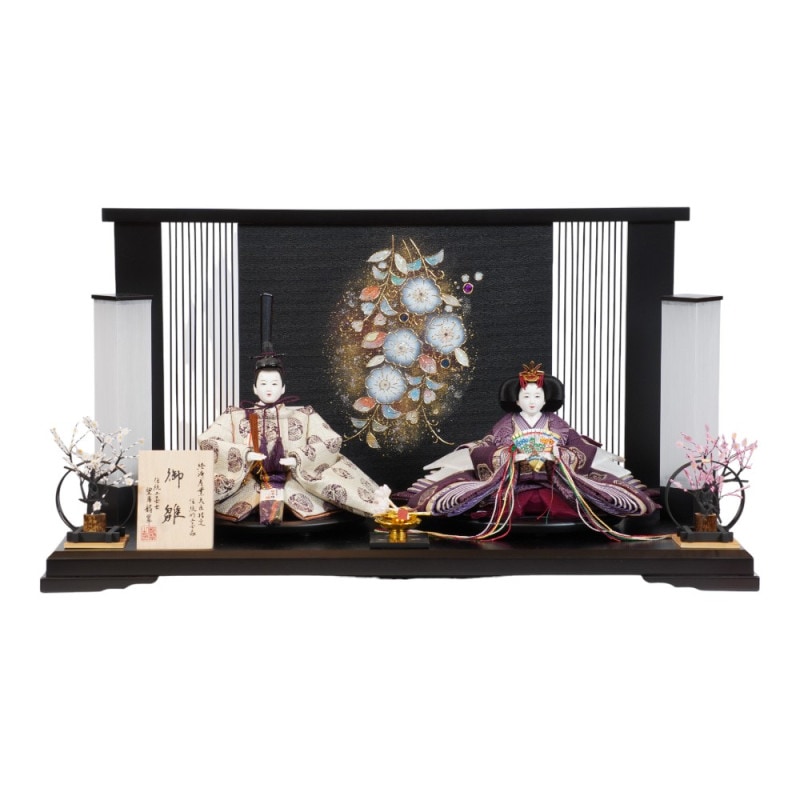 雛人形】京十番 金襴(白・薄紫) 親王飾り〈博暁作〉[213-134] | 雛人形