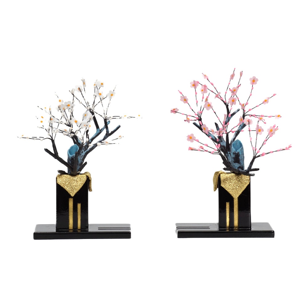 【御花】紅白梅 かつら筒型(中) ゴールド