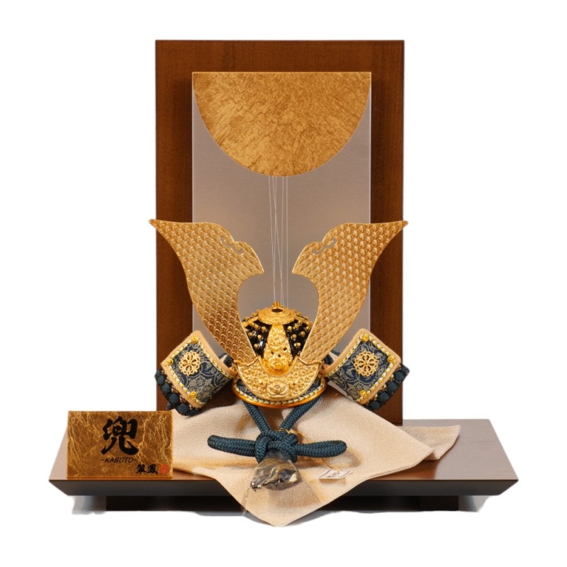 五月人形】8号 永遠之兜 青緑中ベージュ威 兜飾り | 翠鳳作 ｜雛人形