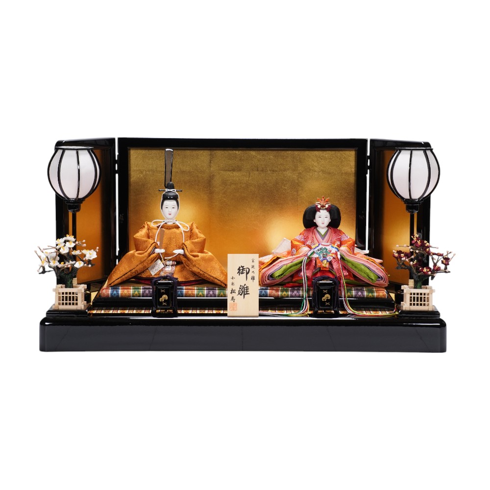 【雛人形】京十一番 黄櫨染 桐竹鳳凰文様 親王飾り | 小出松寿作