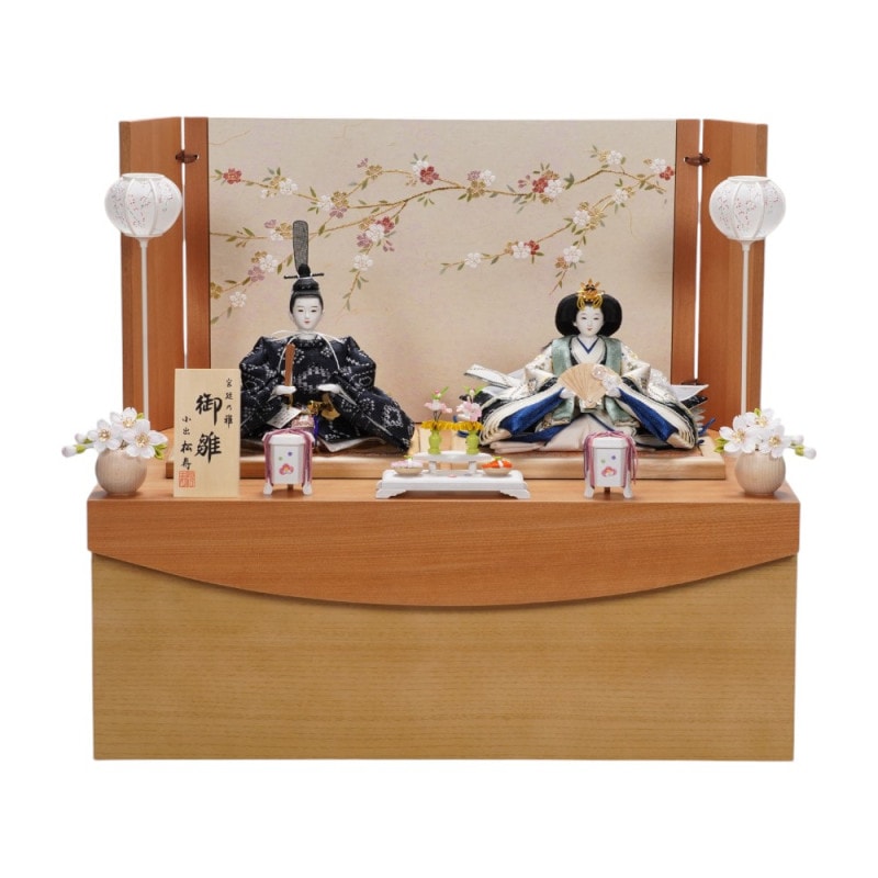 雛人形】京十二番 平安 横段菱小市松寄せ文様 親王飾り〈小出松寿作