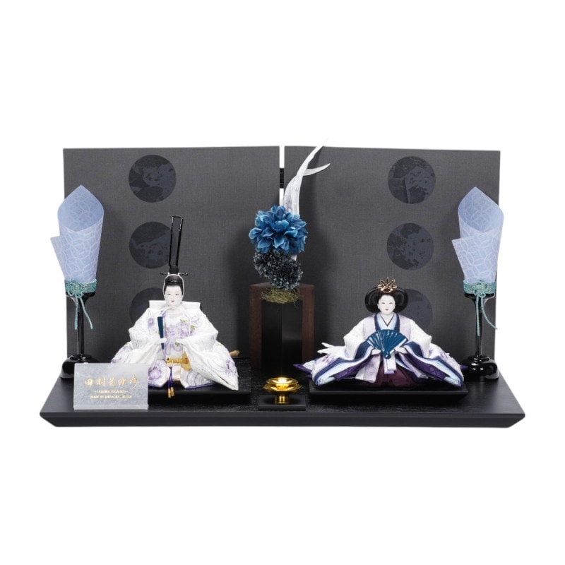 雛人形】京十一番 刺繍 紫桜リボン 親王飾り〈田村芙紗彦作〉[223-020