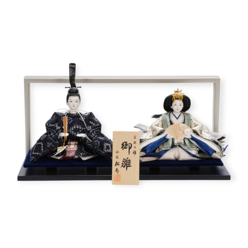 雛人形】京十二番 平安 横段菱小市松寄せ文様 親王飾り〈小出松寿作