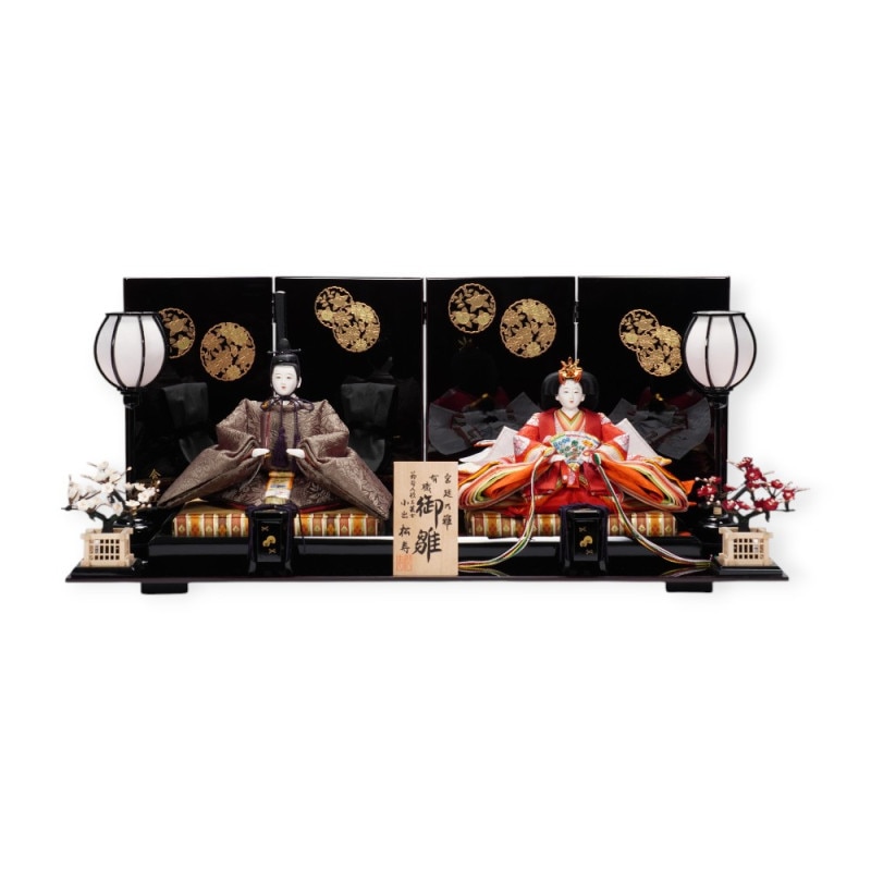 雛人形】京十番 貴船 麹塵 桐竹鳳凰文様 親王飾り | 小出松寿作